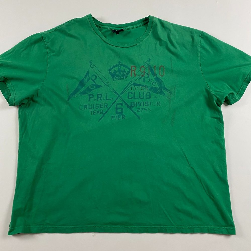 Vtg Polo Ralph Lauren Flags T Shirt Mens 2XL Cruiser Team P.R.L. Club Division
